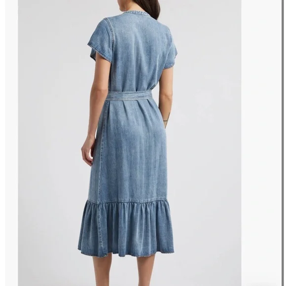 Rails Kahlo Ruffle Hem Denim Midi Dress - Picture 2 of 5